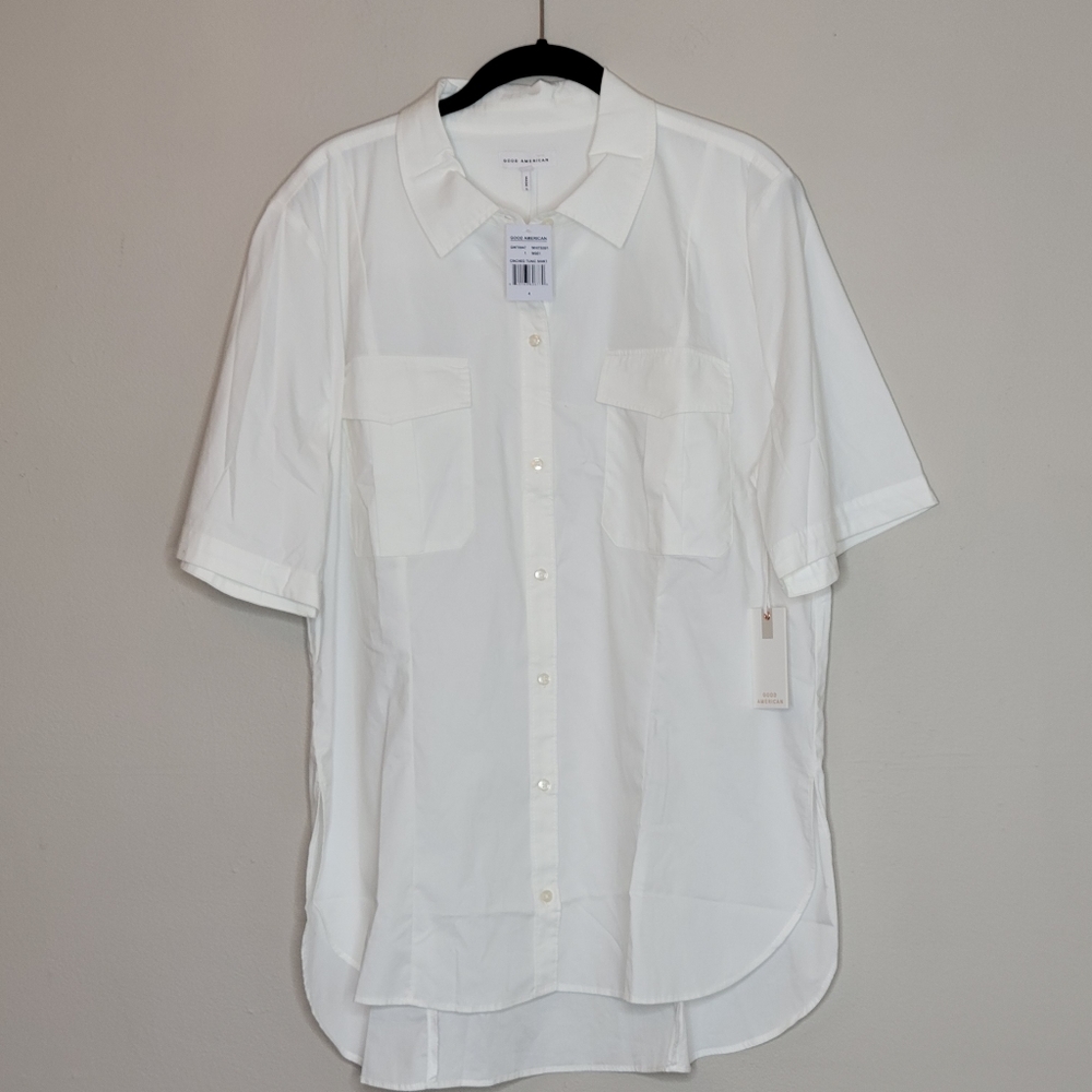 NWT GOOD AMERICAN CINCHED TUNIC SHIRT - Picture 7 of 16